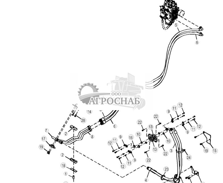Трубопровод, рама цилиндра перекоса - ST806637 303.jpg